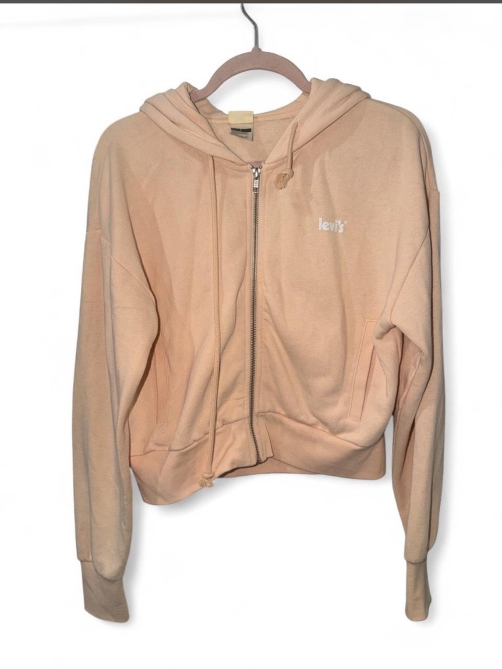 Levi's Women's Zip-Up Teddy Hoodie in Peach